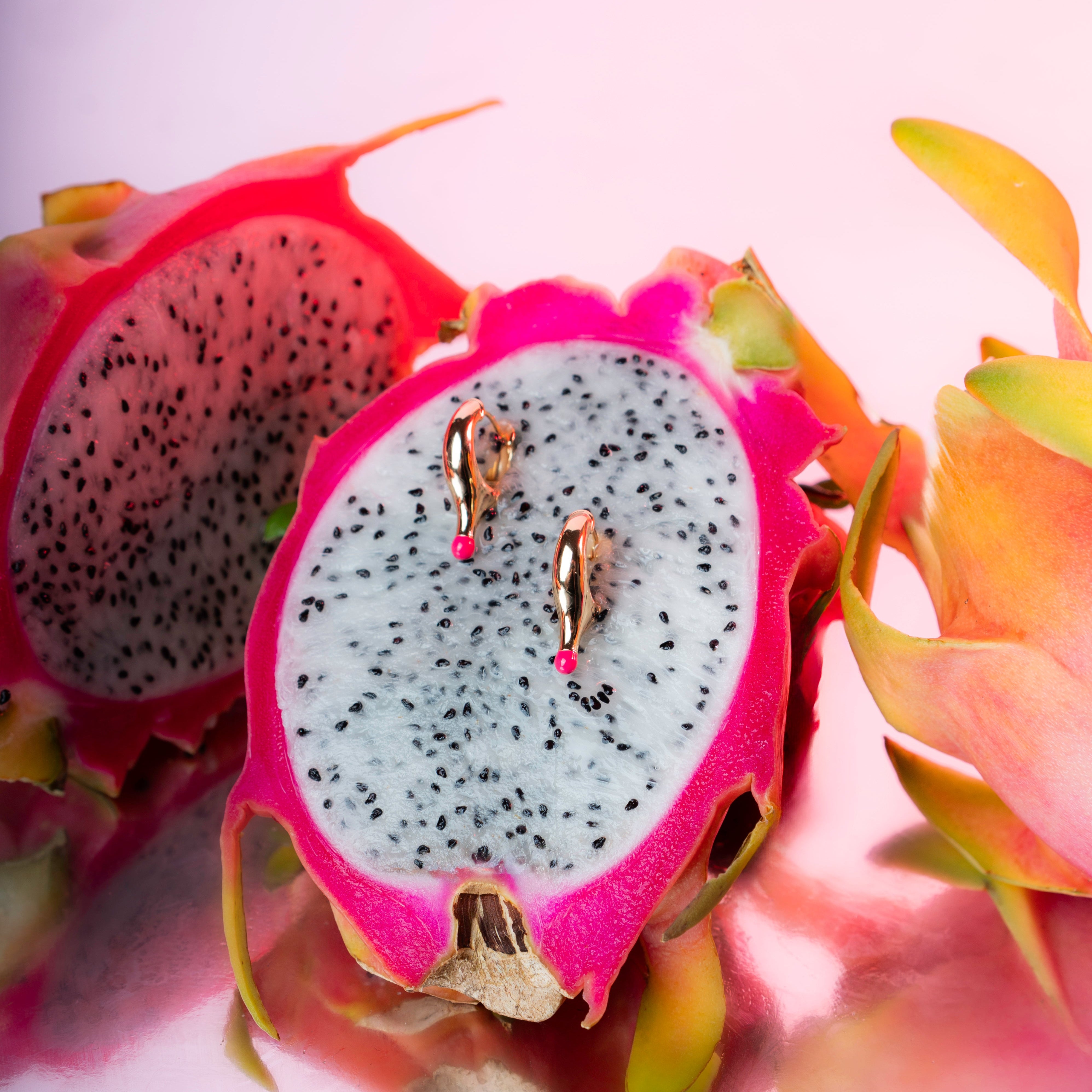 Orecchino sfera smaltata Rosa