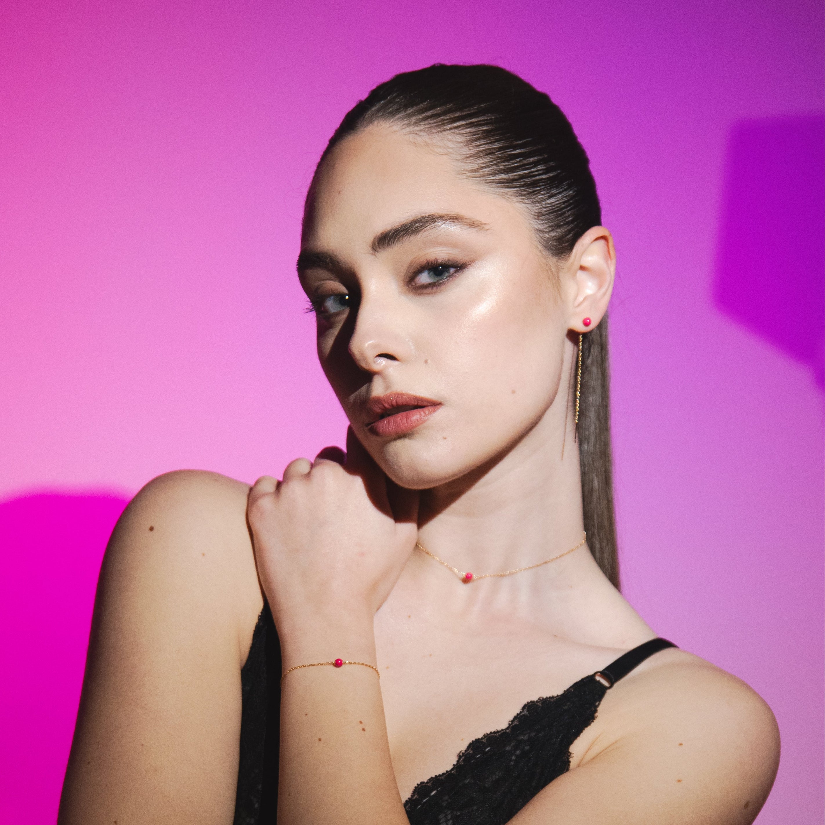 Bracciale smaltato Rosa
